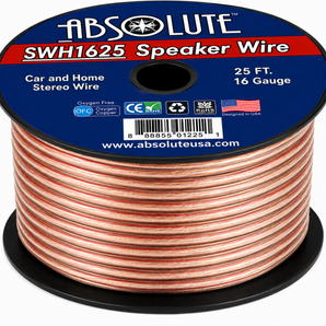 Absolute SWH1625 25' 16 Gauge Car Home Audio Speaker Wire Cable Spool