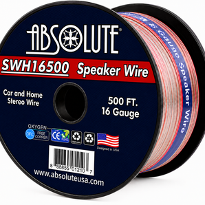 Absolute SWH16500 500' 16 Gauge Car Home Audio Speaker Wire Cable Spool