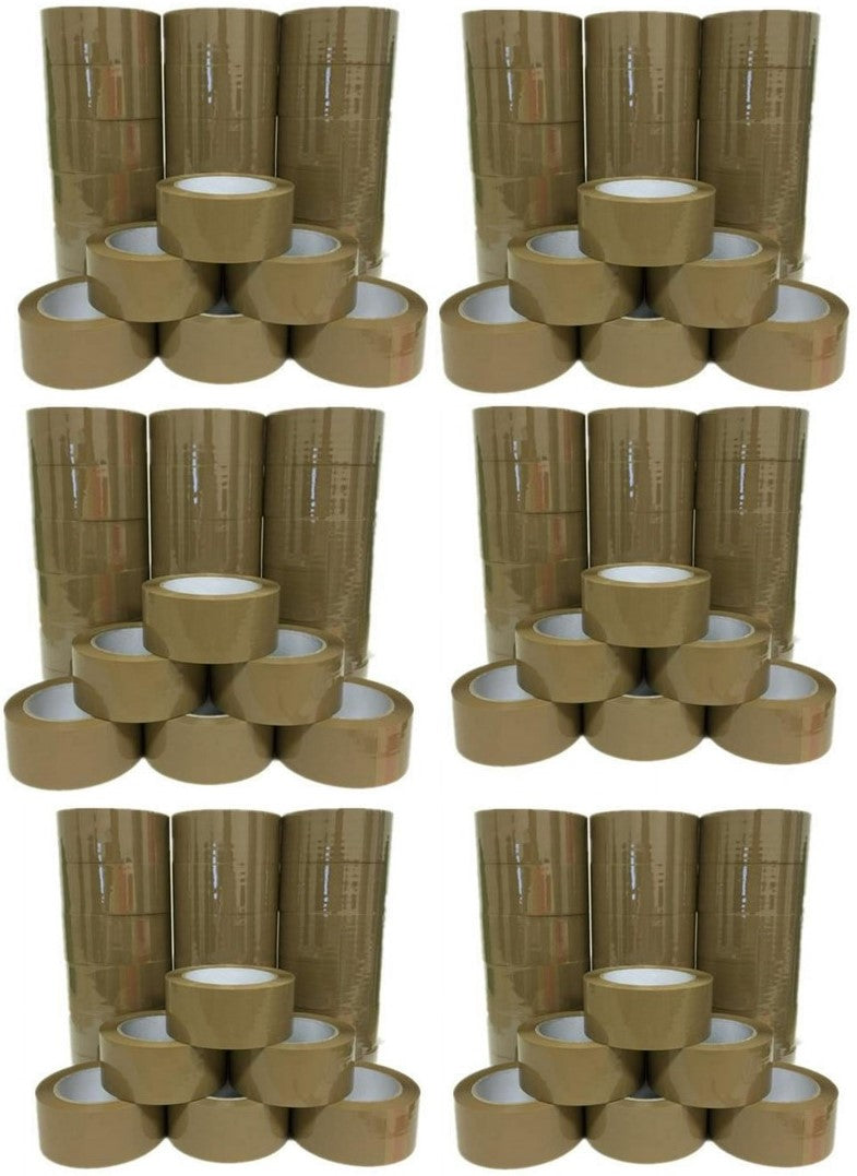 6 XP Audio 144 Rolls Brown Packing Tape 3" x 110 Yards Strong Heavy Duty Sealing Adhesive Tapes for Moving Packaging Shipping Office Storage