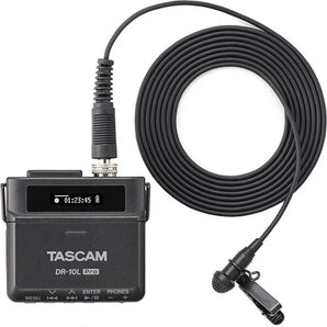 Tascam DR-10L Digital Audio Recorder with Lavalier Mic - Black