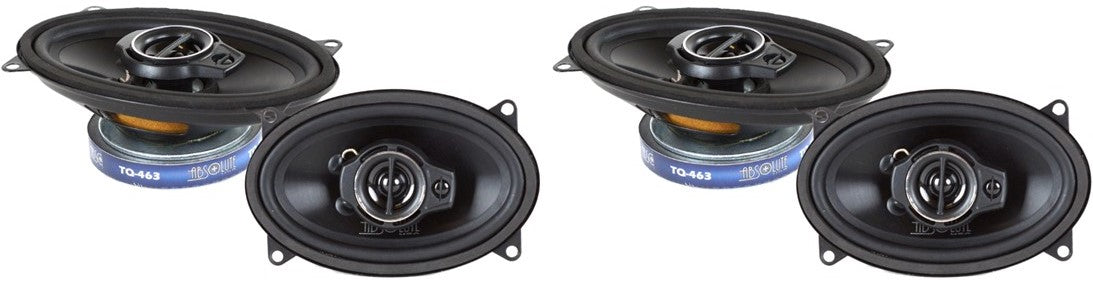 2 Absolute TQ-463 4X6" 400W 3-Way full-range Coaxial Loudspeakers Car Speakers
