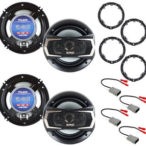 2 Pairs 6.5" Front & Rear Speakers Fit 2006-2011 Honda Civic
