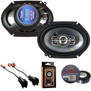 Absolute TQ-684 6"x8" 600W Speakers + Harness Fit 2005-07 Ford F250/350/450/550