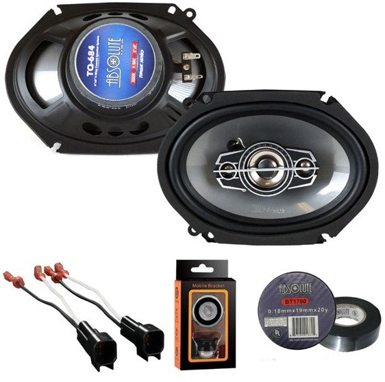 Absolute TQ-684 6"x8" 600W Speakers + Harness Fit 2005-07 Ford F250/350/450/550