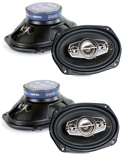 2 Absolute TQ-695 6x9" 5-Way Coaxial Car Speakers 600W Pair Carbon Fiber Cone Full-Range Audio Upgrade