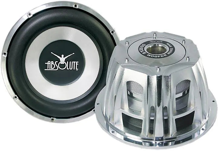 Absolute ST-1500 2000W 10" Dual 4-Ohm Car Subwoofer + 8 Gauge Amp Kit