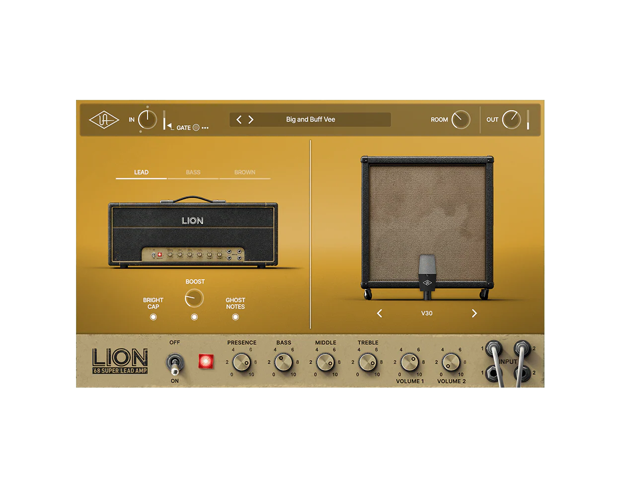 Universal Audio UA-LION-U UAFX Lion '68 Super Lead Amp Pedal