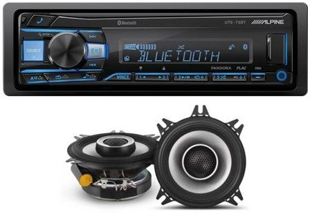 Alpine UTE-73BT Mech-less Digital Bluetooth & S2-S40 4" 140 Watts 2-Way Speakers