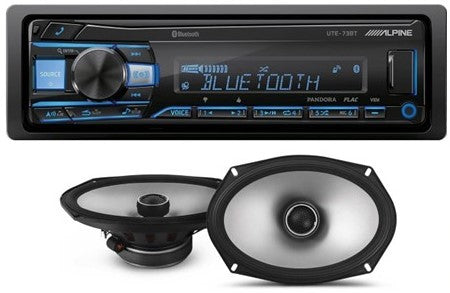 Alpine UTE-73BT In-Dash Digital Media Receiver Bluetooth & S2-S69 6x9" Speakers