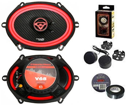 Cerwin-Vega V68 6x8" 600W Vega Series 2-Way Coaxial 4-ohm Speakers Bundle
