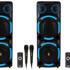 2 MR DJ VEGAS Double 15" 3-Way Full-Range Powered/Active DJ PA Multipurpose Live Sound Bluetooth Loudspeaker