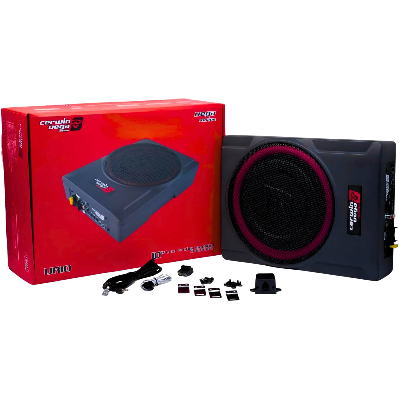 Cerwin Vega VR10 Under Seat Subwoofer Enclosure + KIT4R 4G AMP Kit