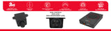 Features of Cerwin-Vega VPAS821 underseat enclosure including dual controls, bass levels, and 2-channel output design.