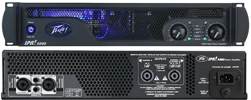 Peavey IPR2 5000 2-Channel Lightweight 5000W Power Amplifier +MSP1 Mic System + 2 PV 25' Cables