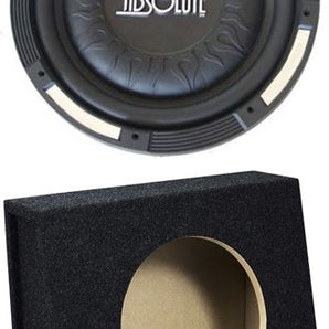 Absolute XS-1000 10" 1500 Watts Single Slim Shallow Subwoofer + Sealed Angle Truck Enclosure Box