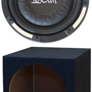 Absolute XS-1000 10" 1500 Watts Single Slim Shallow Subwoofer + Sealed Enclosure Box