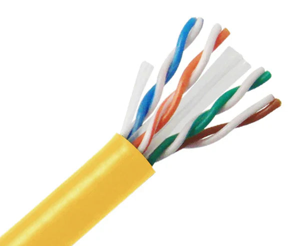 AT 1000' Cat6 Ethernet Yellow Bulk Network Cable UL Bare Solid Copper Wire UTP