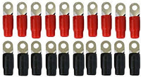 Thumbnail for MR DJ 1/0 Gauge Ring Terminal 20 Pack<br/> Ring Terminal 20 Pack 1/0 AWG Wire Crimp Cable- Red/Black  5/16