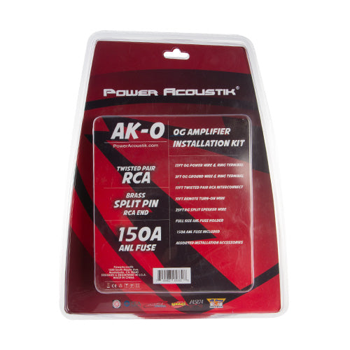 Power Acoustik AK-0 0GA Complete Amplifier Wiring