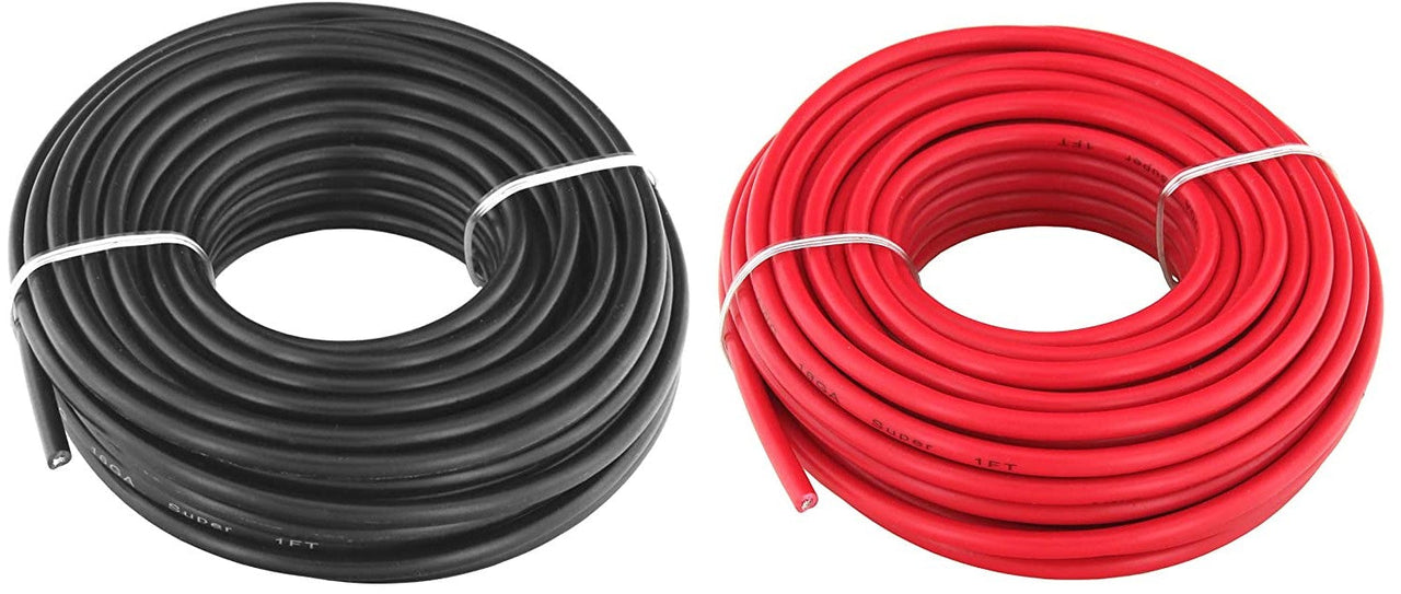 XP Audio XP18G50R XP18G50BK<br/> 2 Rolls 18 Gauge Wire Red Black Power Ground 50 Ft Each Primary Stranded Copper Clad
