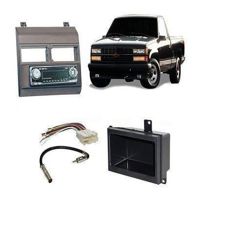 1988-1996 Chevrolet & GMC (Grey) Dash Kit + Pocket Kit + Wire Harness + Antenna