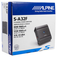 Thumbnail for Alpine S-A32F  4-Channel Car Amplifier, 50 Watts RMS x 4