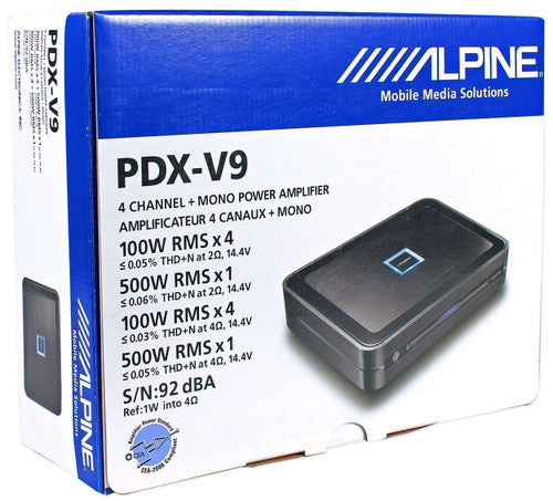 Alpine PDX-V9 5-Channel Amplifier with Alpine PXA-H800 Sound Processor and Alpine PXE-0850X 12-Channel Advanced Wireless Digital Sound Processor