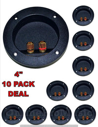 Thumbnail for 10 PACK SPEAKER ROUND DJ BOX TERMINAL CUP GOLD POST SUBWOOFER CABINET ENCLOSURE