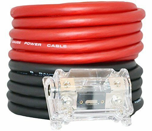 DC Sound KIT025RB 0 Gauge 50' Red/Black Power/Ground Wire  Amplifier Amp Kit