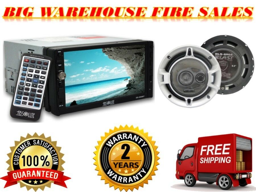 Absolute DD-3000 7-Inch Double Din DVD / CD / MP3 / USB  With 6.5" 3-Way Speaker