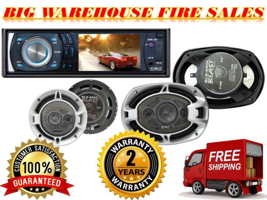 Absolute DMR-380BTAD 3.5" DVD/CD/MP3/AM/FM & 2 Pairs of 6.5" & 6x9" speaker