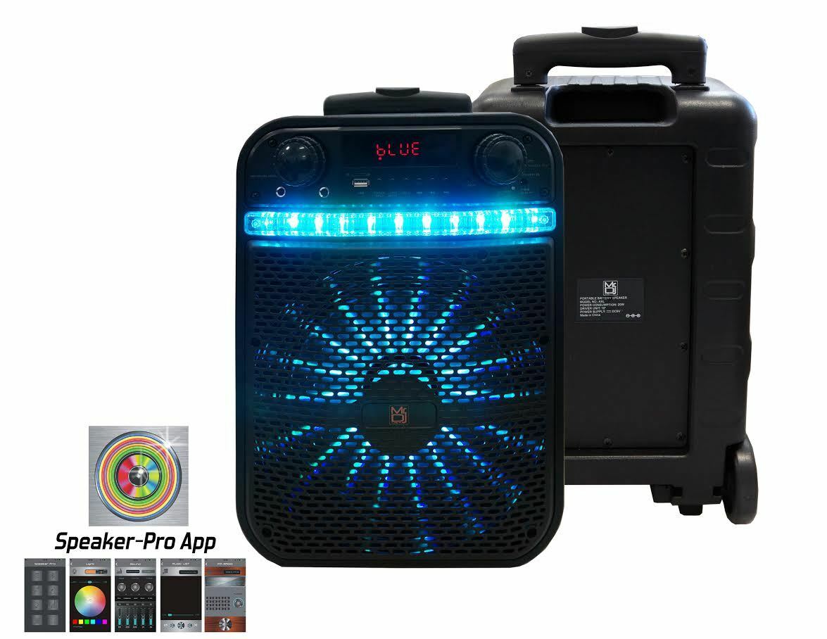 Pair of MR DJ AXL 10" Bluetooth Portable Speaker Bluetooth Rechargeable Battery App Control
