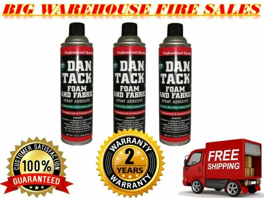 3 Dan Tack 2012 professional quality foam & fabric spray glue adhesive Can 12 oz