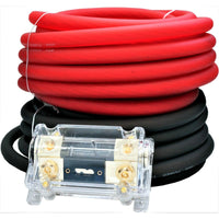 Thumbnail for American Terminal  AKIT025RB 0 Gauge AMP KIT<BR/>0 Gauge Red/Black Amplifier Amp Power/Ground 1/0 Wire