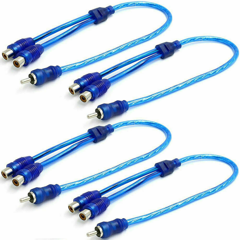 4 Absolute  RCA Audio Cable "Y" Adapter Splitter 1 Male to 2 Female Plug Cable