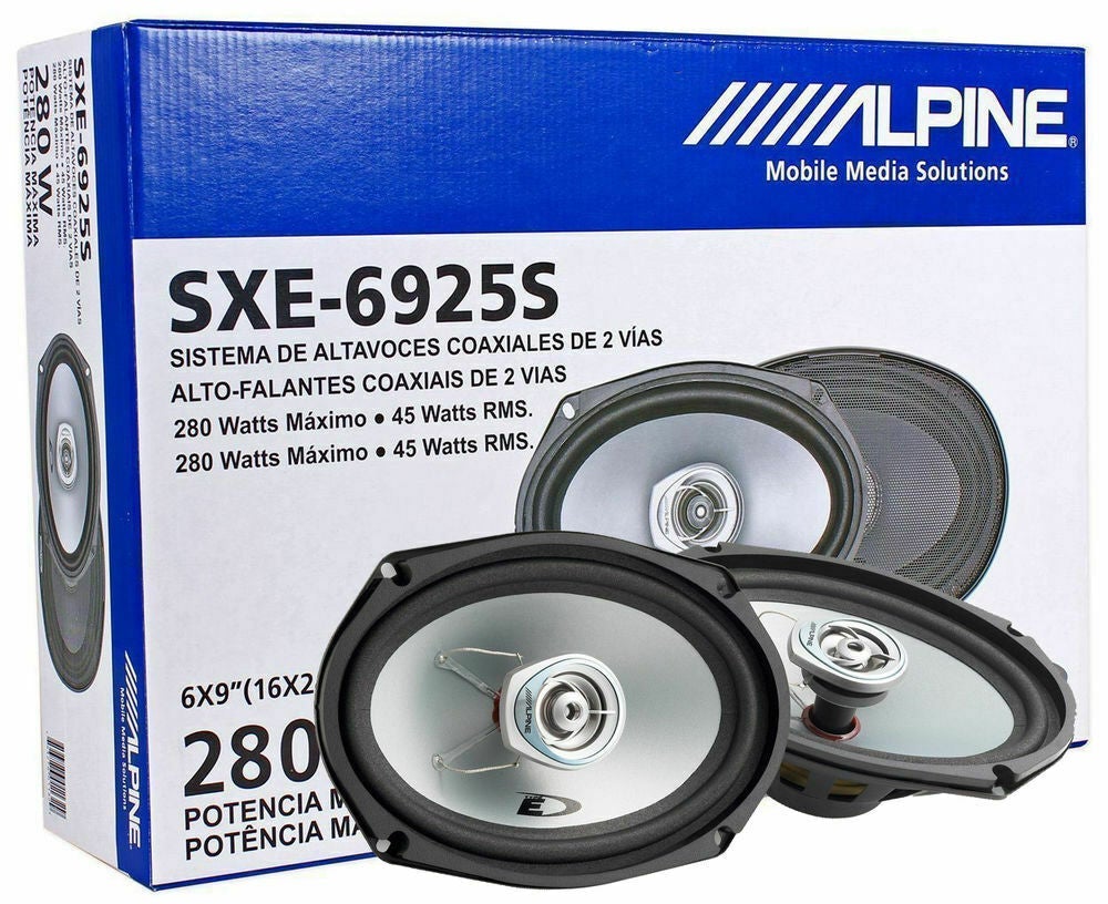 Alpine SXE-6925S SXE Series 2-Way 6x9" Coaxial Speakers, 280W Peak Power