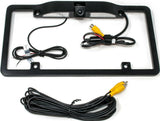 Alpine KTX-C10LP license plate mounting kit with rear-view camera connection and wiring.
