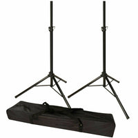 Thumbnail for (2) MR DJ SS300B Speaker Stand with Road Carrying Bag Universal Black Heavy Duty Folding Tripod PRO PA DJ Home On Stage Speaker Stand Mount Holder with Road Carrying Bag