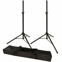 Thumbnail for 2 MR DJ SS300B Speaker Stand with Road Carrying Bag <br/> Universal Black Heavy Duty Folding Tripod PRO PA DJ Home On Stage Speaker Stand Mount Holder with Road Carrying Bag