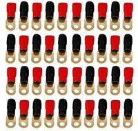 Thumbnail for 1/0 Gauge Crimp Ring Terminals Connectors 100-Pack (Red Black)