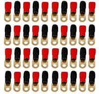 Thumbnail for Absolute U.S.A GRT0080 1/0 Gauge Crimp Ring Terminals Connectors 80-Pack (Red, Black)