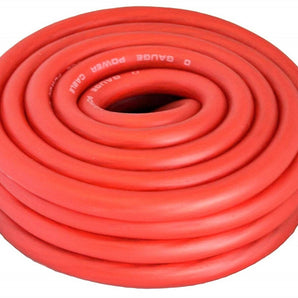 American Terminal ATPW0GRD 0 Gauge Red Amplifier Amp Power/Ground 1/0 Wire 25 Feet Superflex Cable