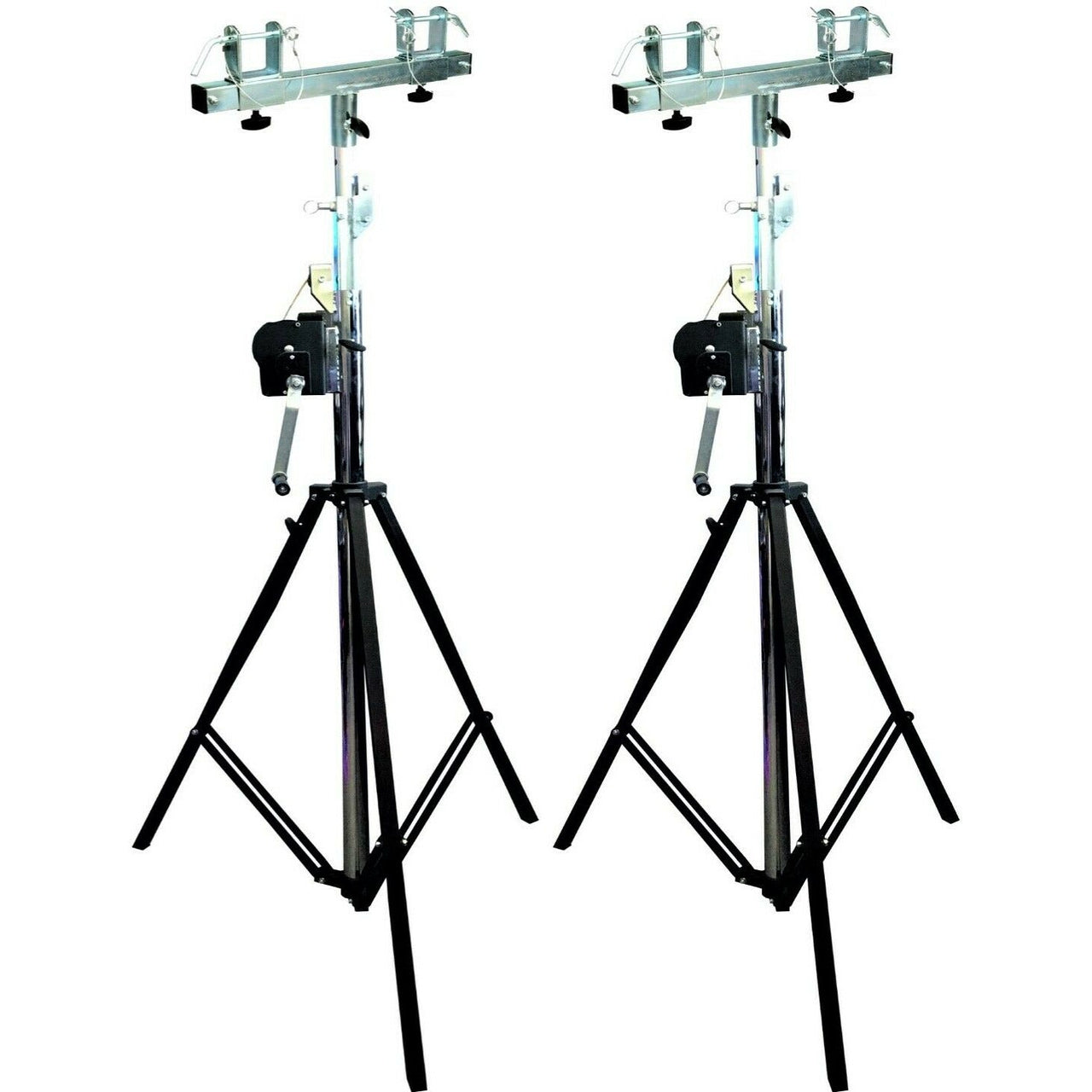 (2) MR DJ ST200 & SBC250 Crank Light Stand<br/> Pro Lighting 10 Foot Crank Light Stand & Square Truss T-Bar Adapter