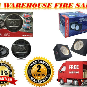 Pioneer TS-A1670F 6-1/2" Car Audio 3-Way Coaxil Speakers & 6.5" Speaker Box