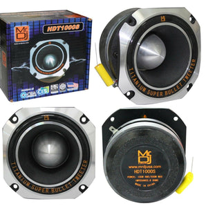 2 MR DJ HDT1000S 4" Titanium Horn Bullet High Compression Tweeter Car Van ATV UTV Marine Boat Motorcycle Motorsports Competition