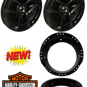 Speaker Adapter Fit 98-13 Harley Davidson Touring Model + JVC 6.5" Speakers 300W