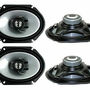 4 X Kenwood Car KFCC6866S 6x8" 500 Watt 2-Way Coaxial Speakers Car Audio