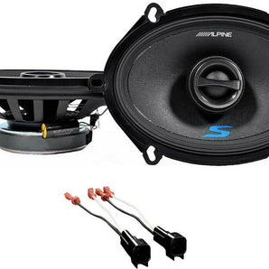 Alpine S-S57 5x7" Rear Factory Speaker Replacement Kit For 1997-98 Ford F-150 + Metra 72-5600 Speaker Harness