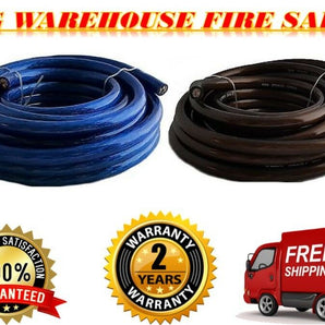 100 FEET 0 GAUGE 50' BLUE POWER & 50' BLACK GROUND WIRE CABLE MARINE CAR