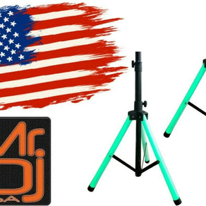 2 MR DJ SS700LED Universal Light Up Multi Color LED Speaker Stands with Remote